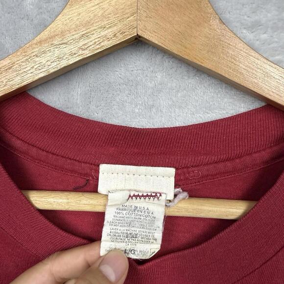 Vintage 90s Planet Hollywood Atlanta T-Shirt Made in USA 100% Cotton Red Size L - Picture 3 of 8